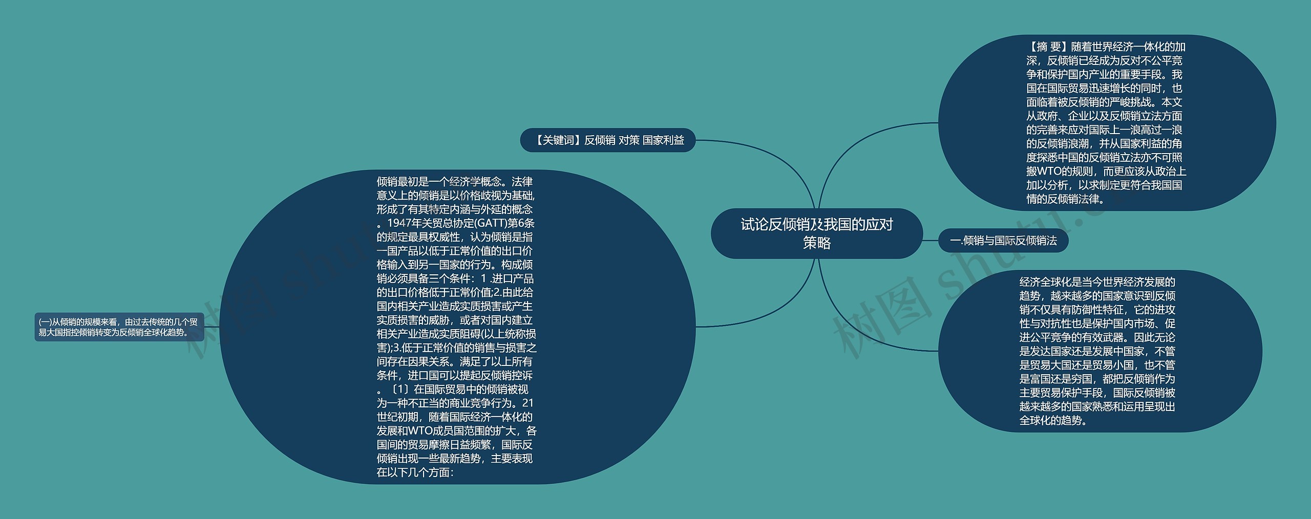 试论反倾销及我国的应对策略思维导图