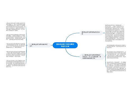 国际商业银行贷款有哪些特征和分类