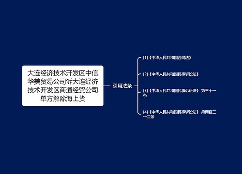 大连经济技术开发区中信华美贸易公司诉大连经济技术开发区商通经贸公司单方解除海上货