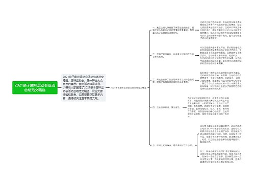 2021亲子趣味运动会活动总结范文精选