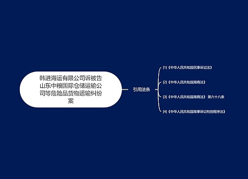 韩进海运有限公司诉被告山东中粮国际仓储运输公司等危险品货物运输纠纷案