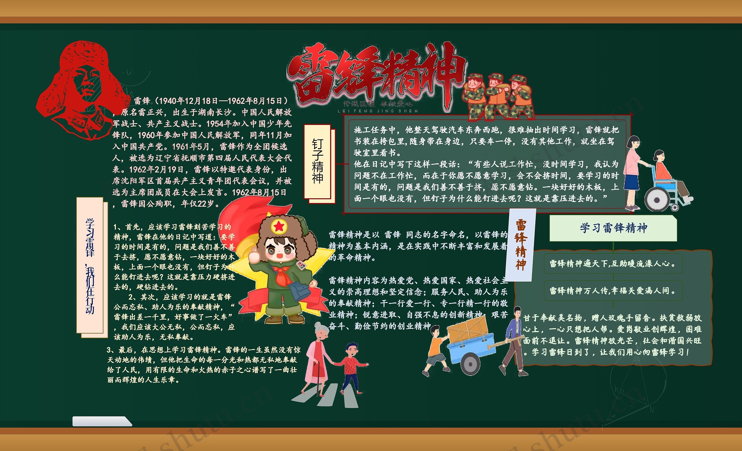 雷锋精神手抄报