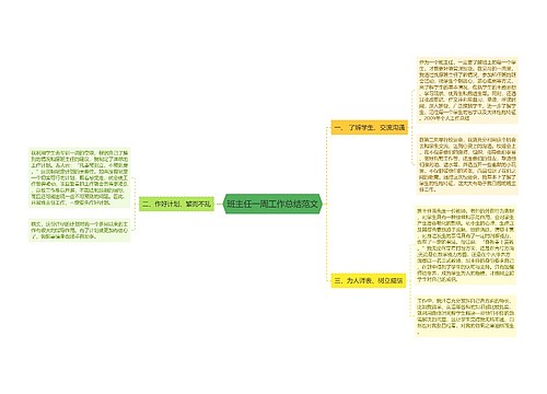 班主任一周工作总结范文