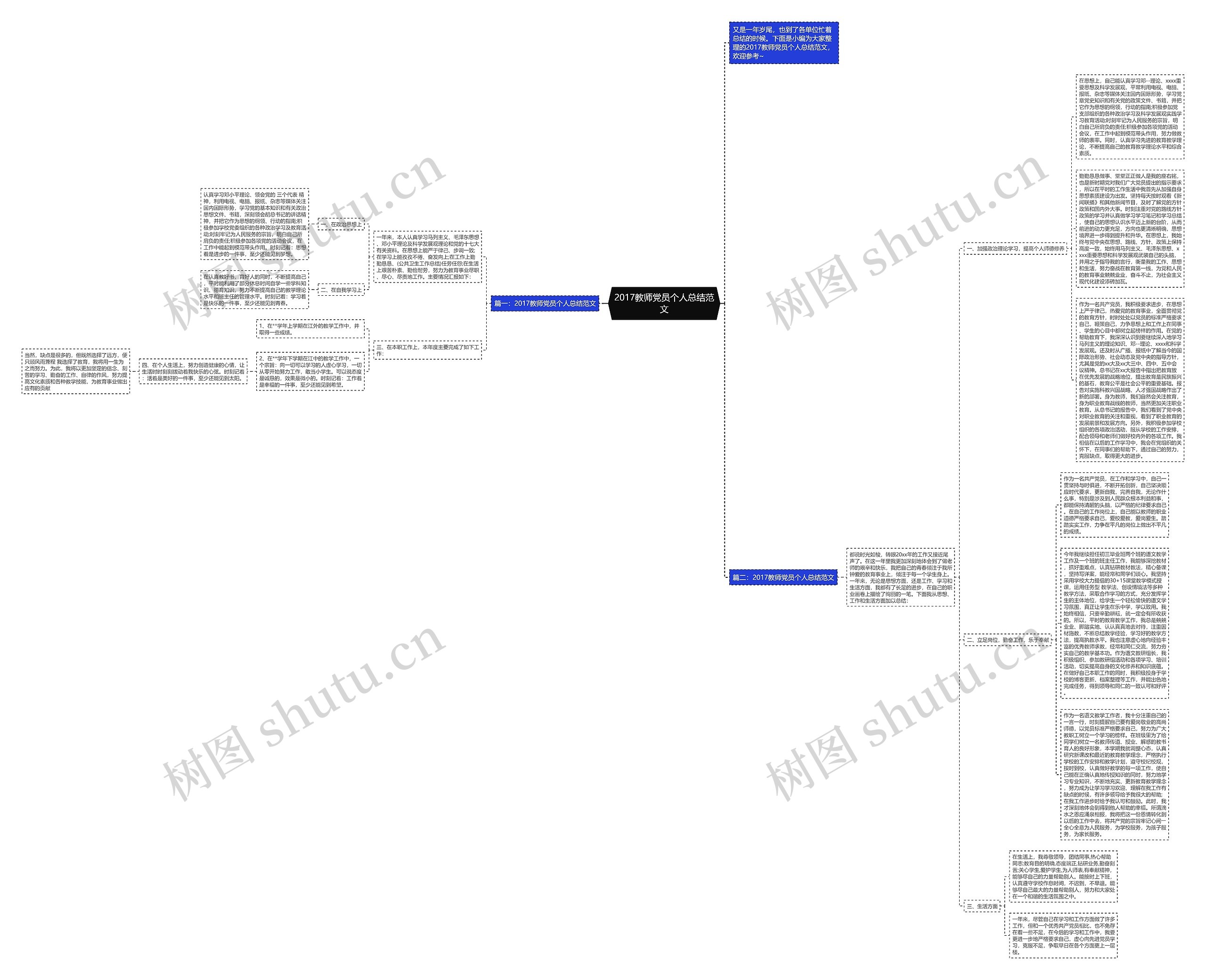 2017教师党员个人总结范文思维导图
