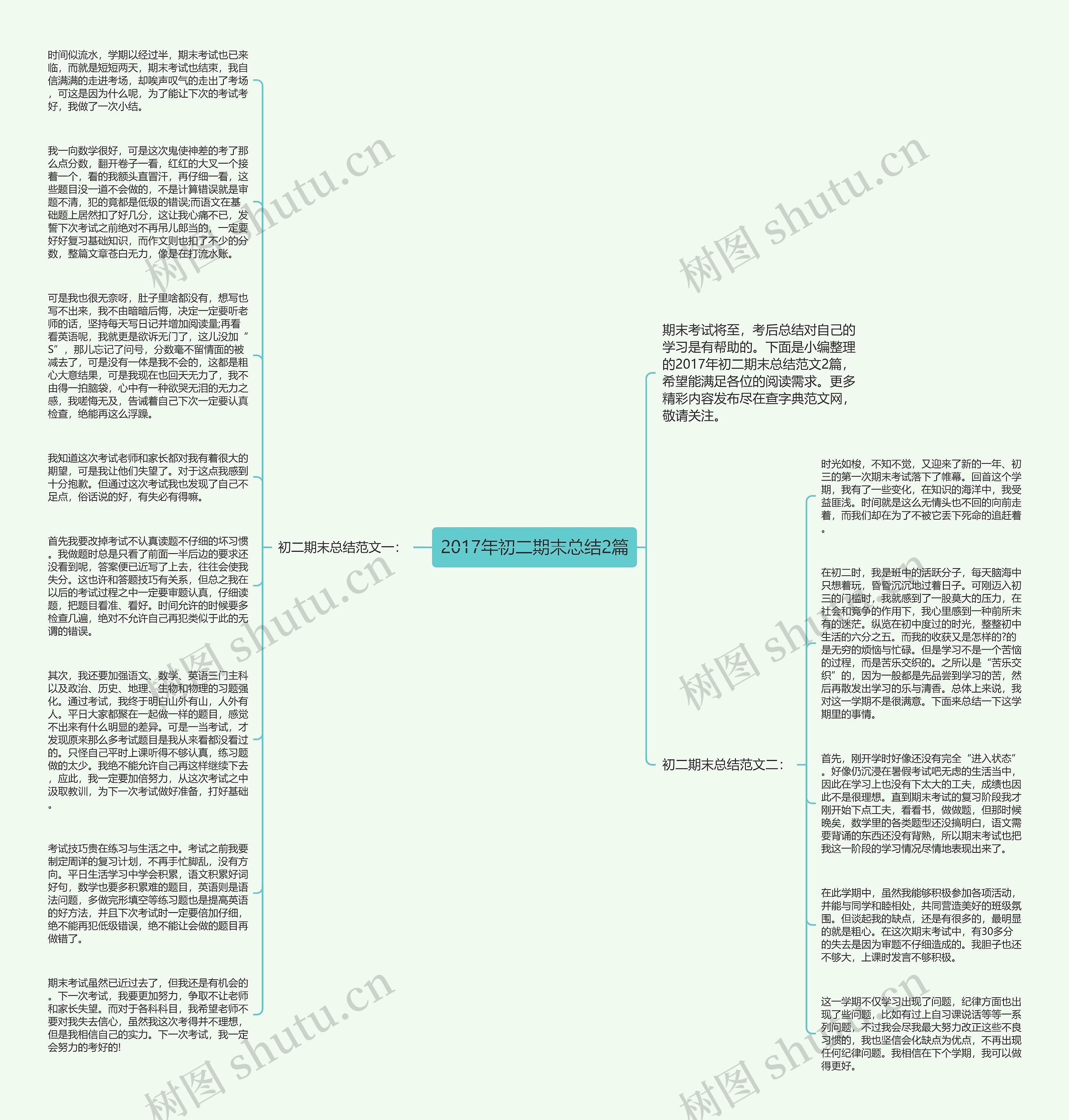 2017年初二期末总结2篇思维导图