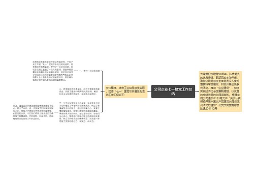 公司企业七一建党工作总结