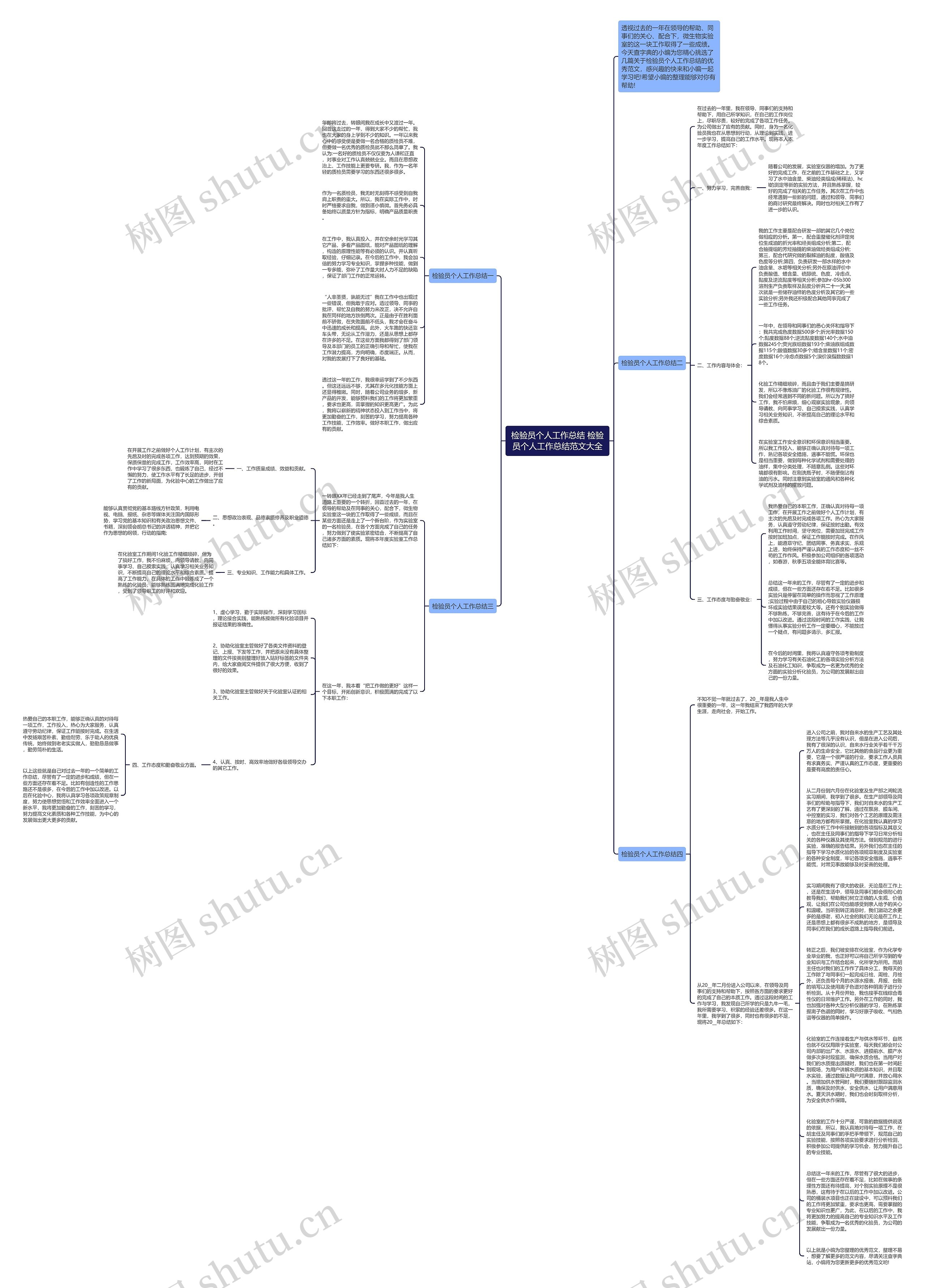 检验员个人工作总结 检验员个人工作总结范文大全思维导图