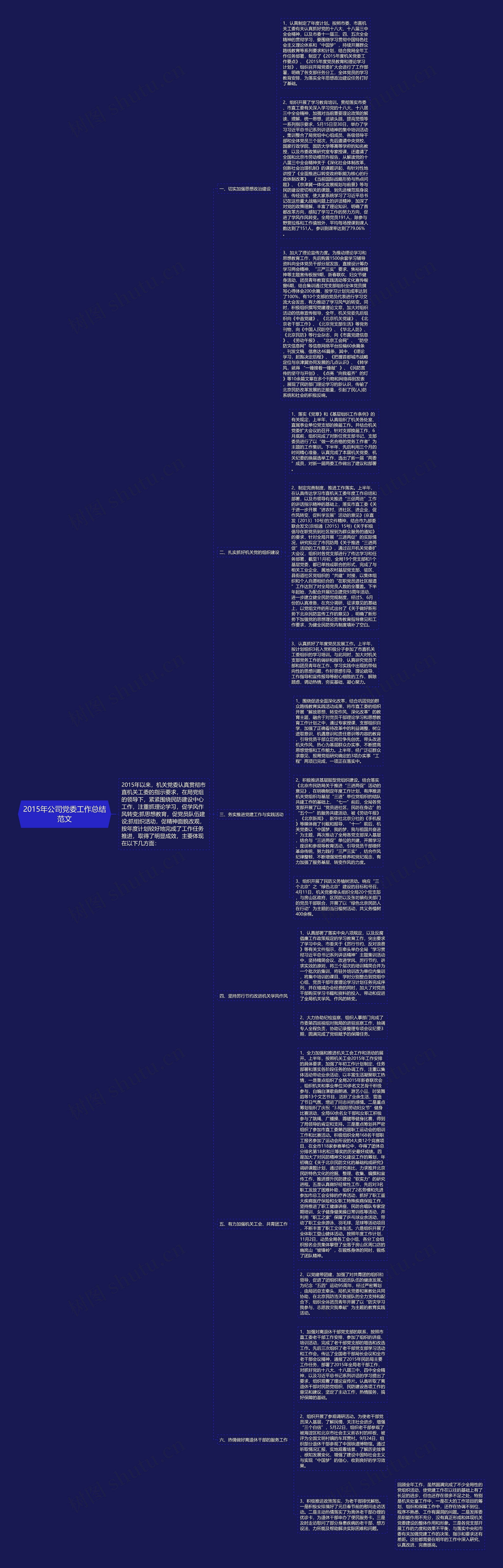 2015年公司党委工作总结范文思维导图