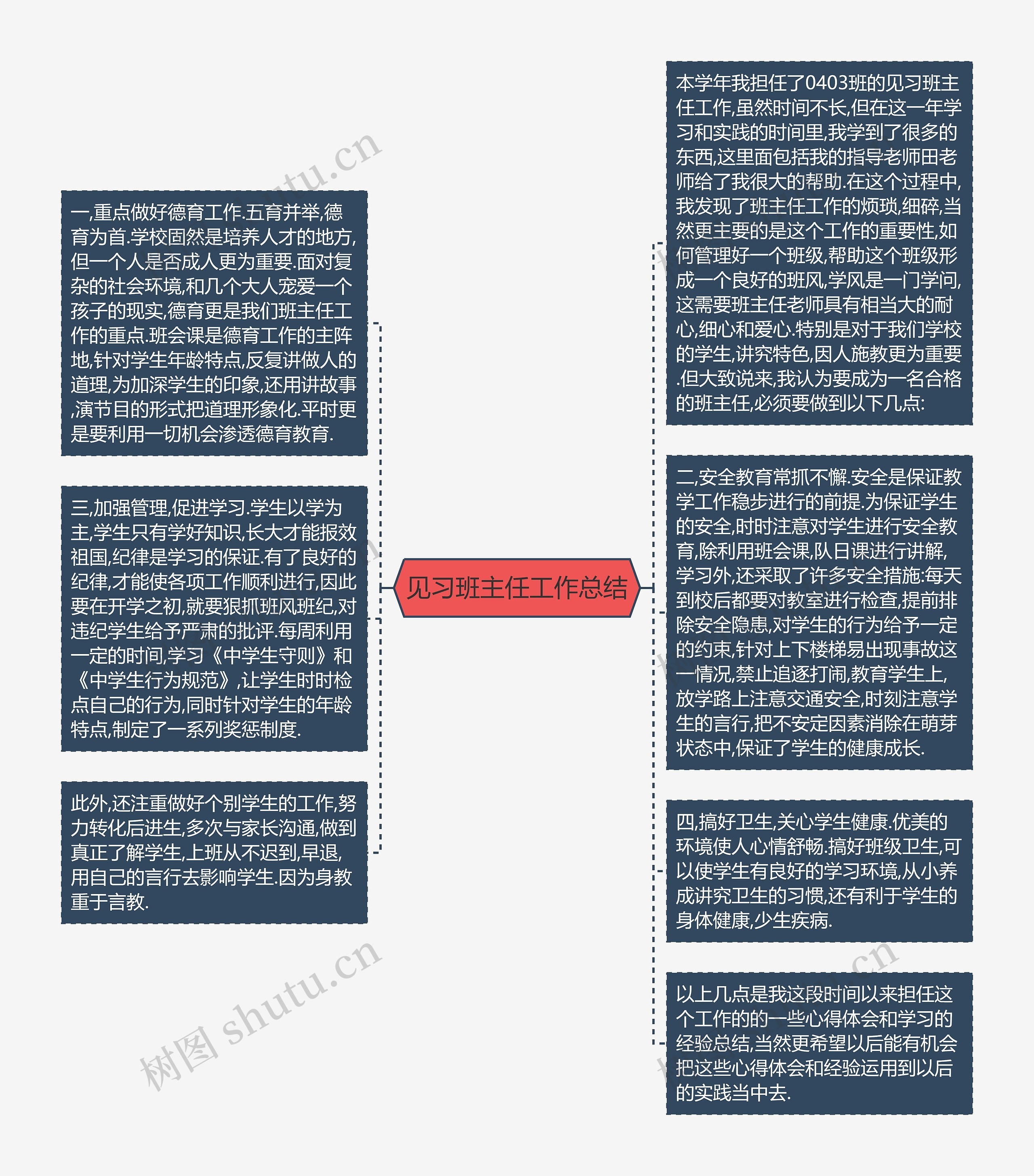 见习班主任工作总结思维导图