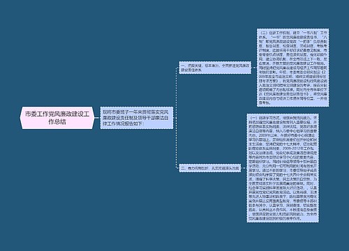 市委工作党风廉政建设工作总结
