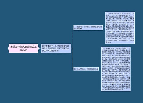 市委工作党风廉政建设工作总结