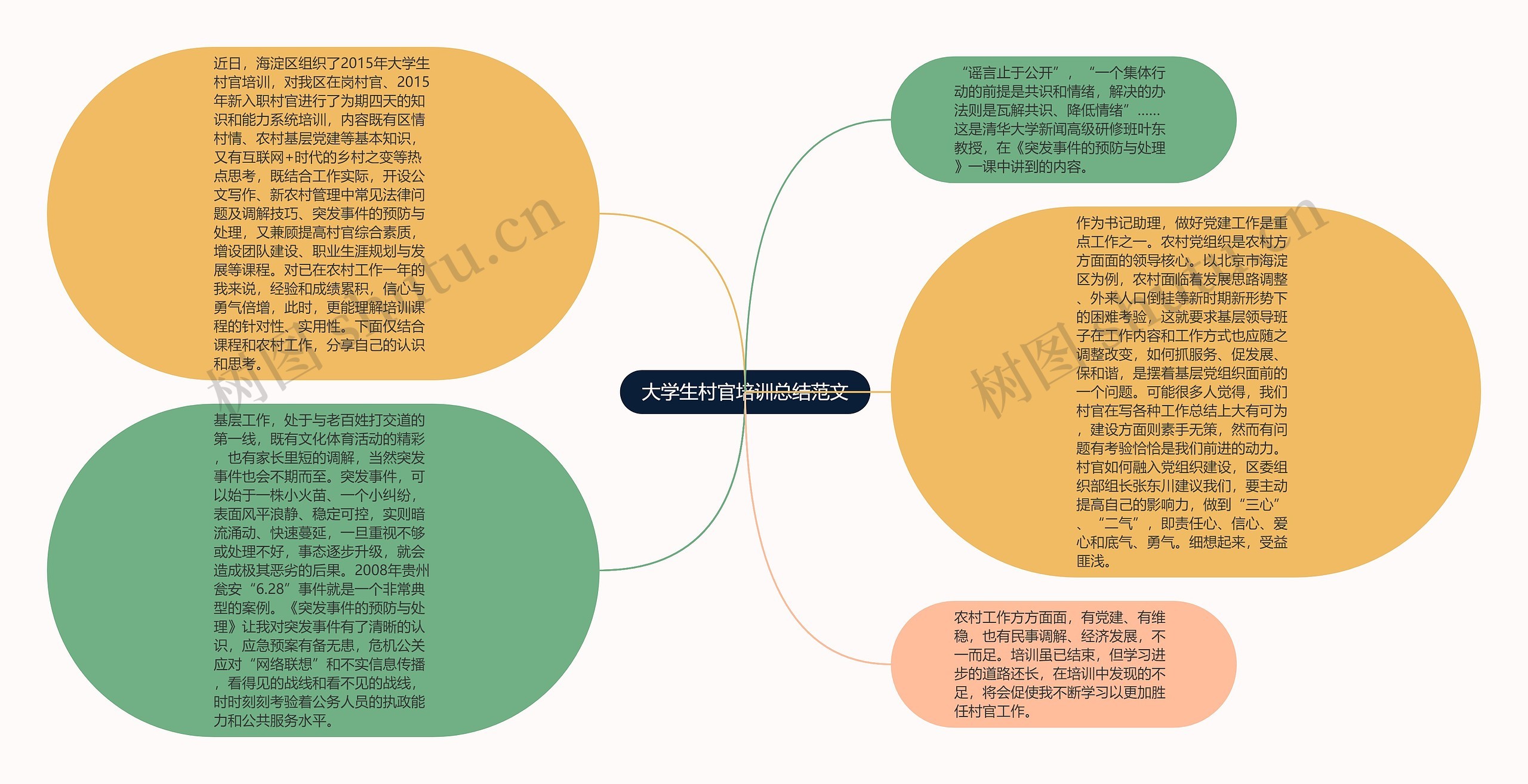 大学生村官培训总结范文思维导图