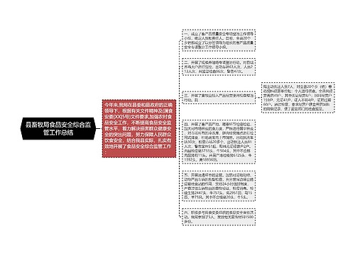 县畜牧局食品安全综合监管工作总结