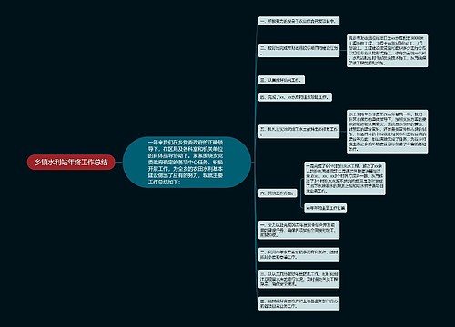 乡镇水利站年终工作总结