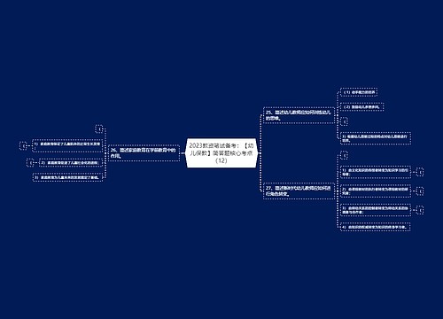 2023教资笔试备考：【幼儿保教】简答题核心考点（12）