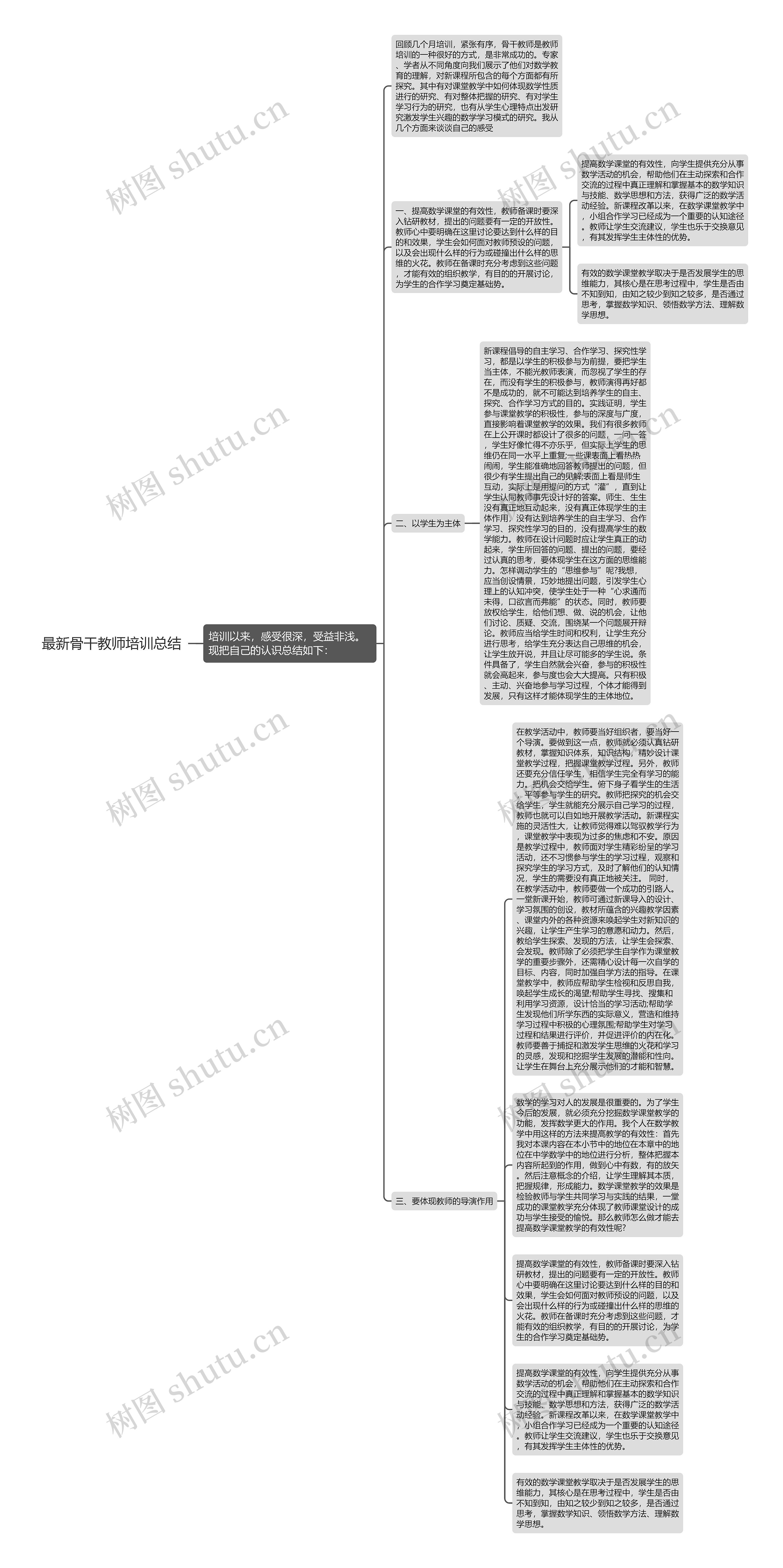 最新骨干教师培训总结思维导图