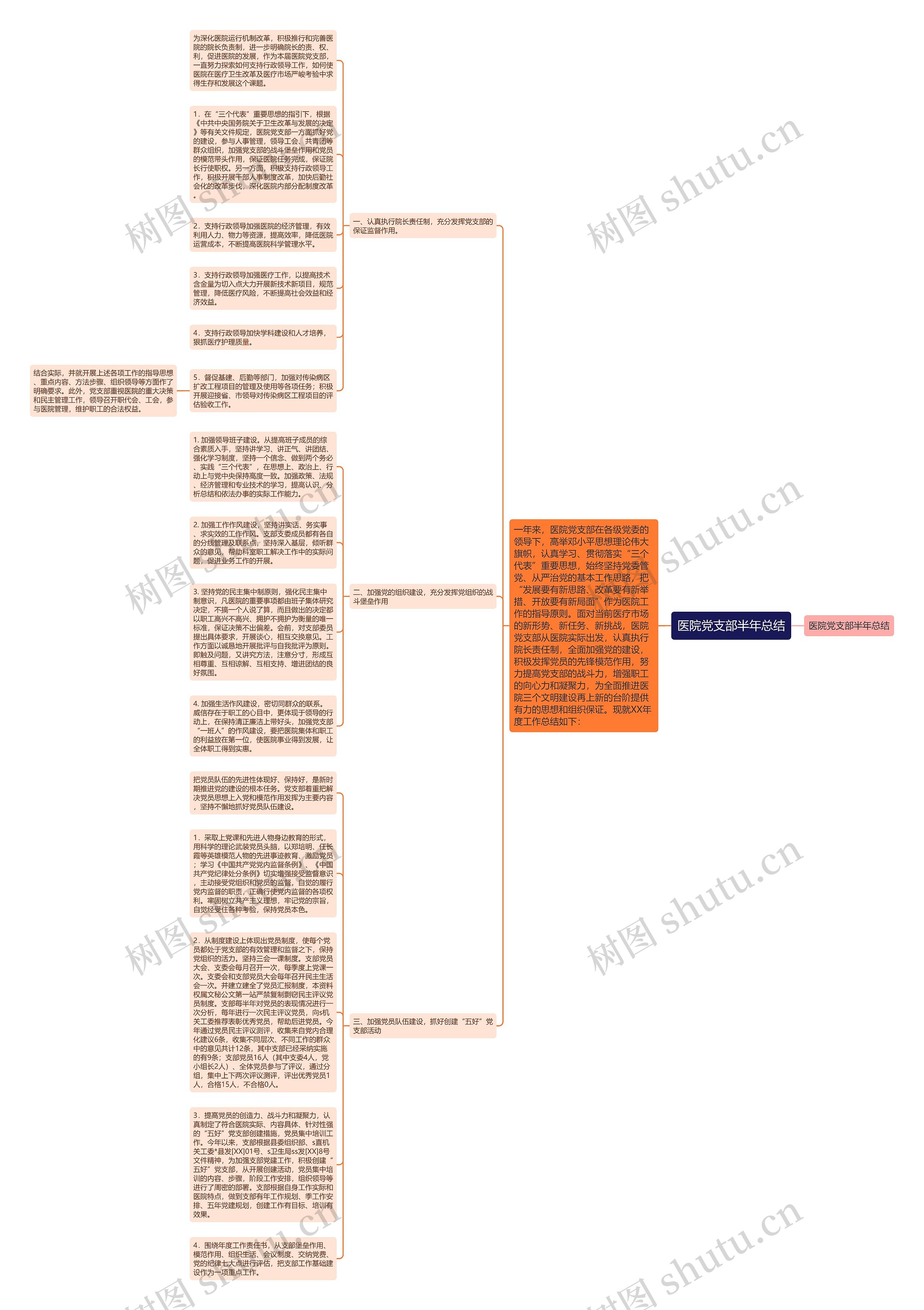 医院党支部半年总结思维导图