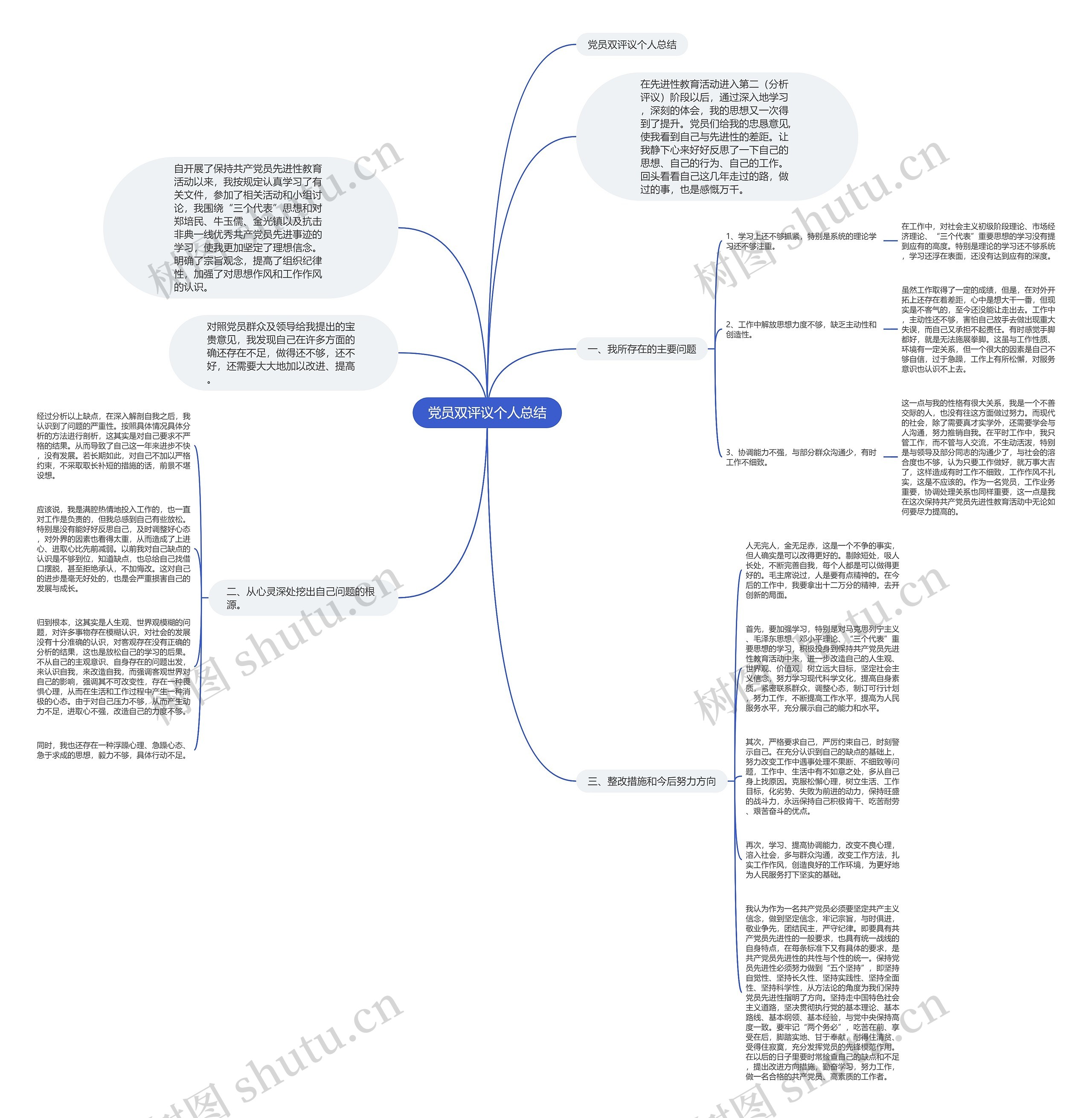 党员双评议个人总结思维导图
