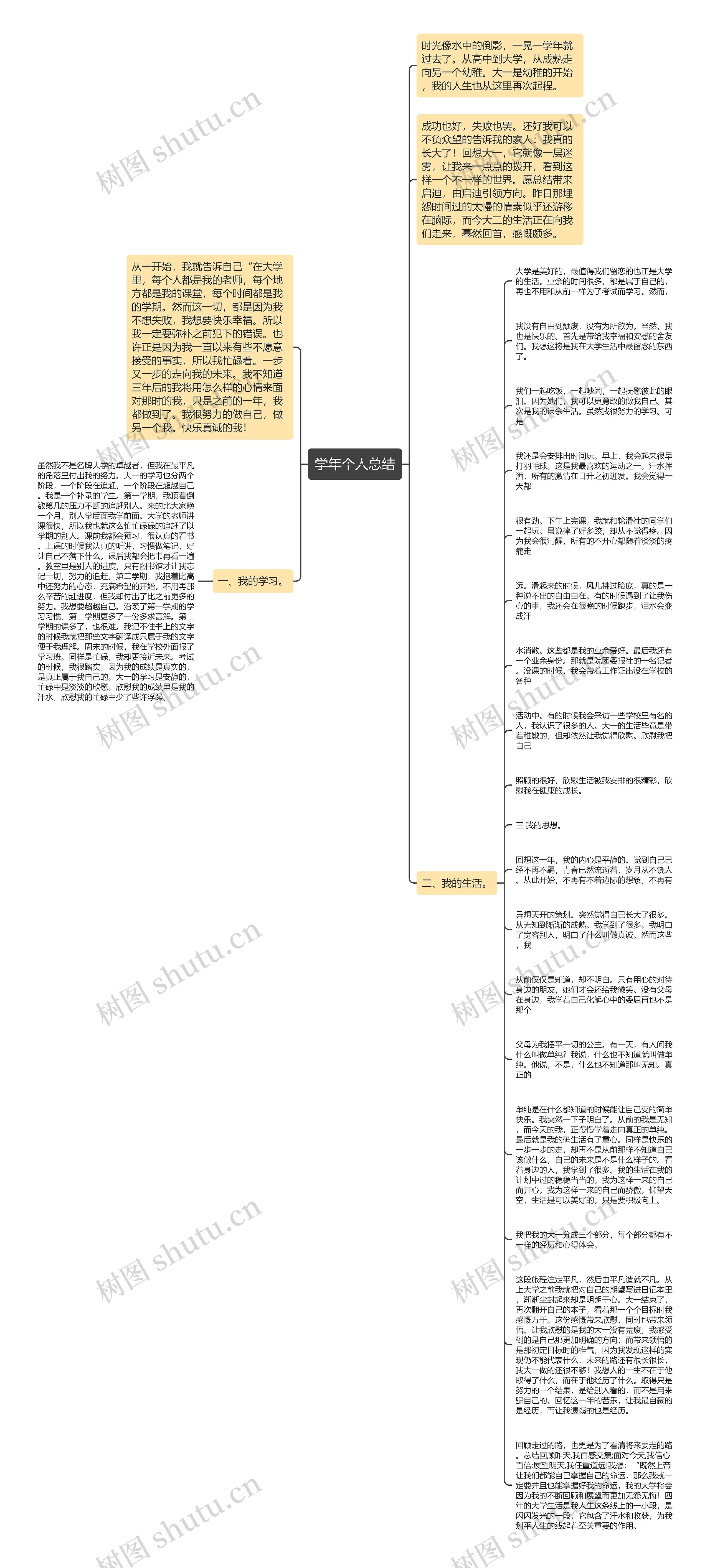 学年个人总结思维导图