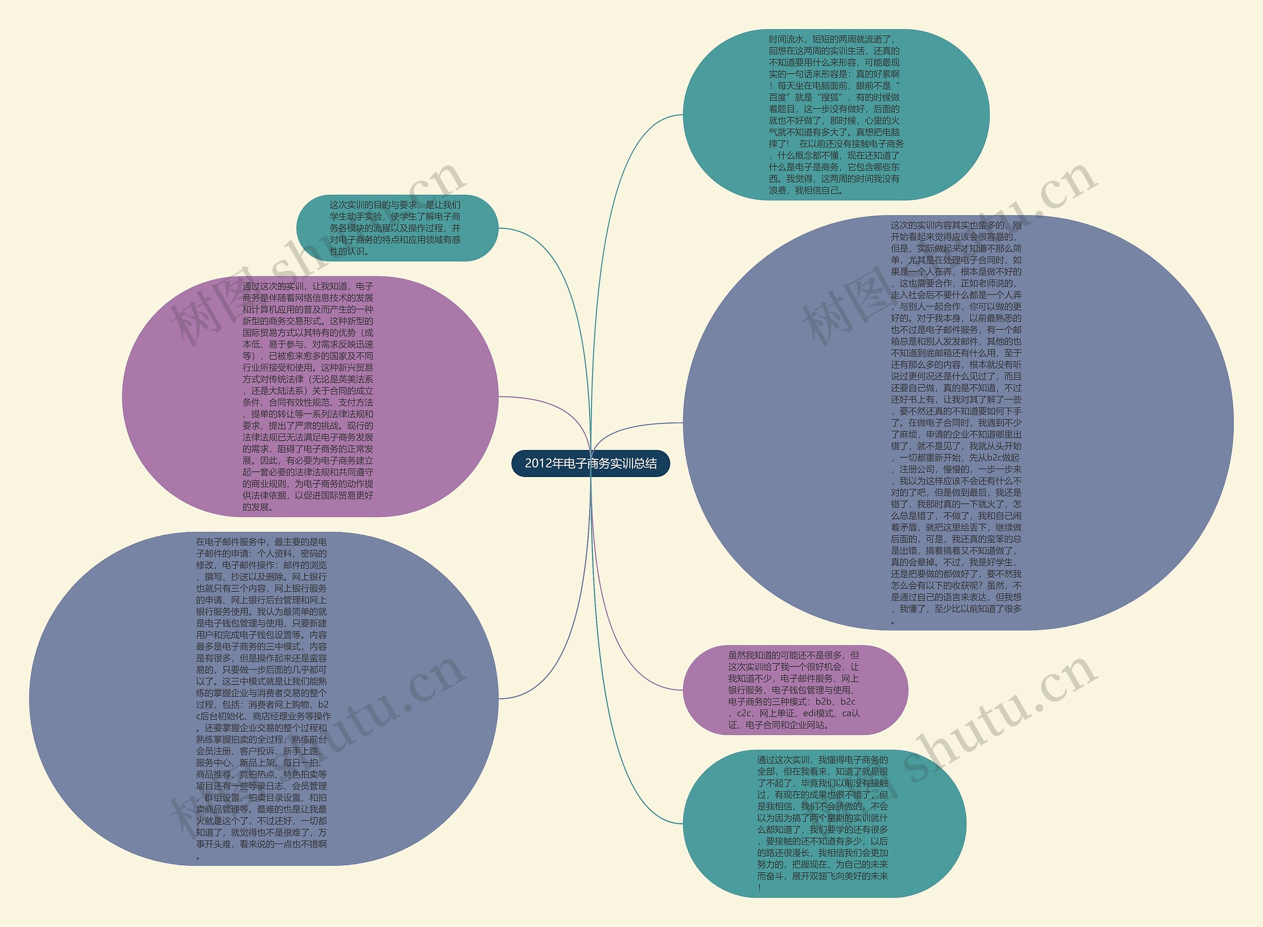 2012年电子商务实训总结思维导图