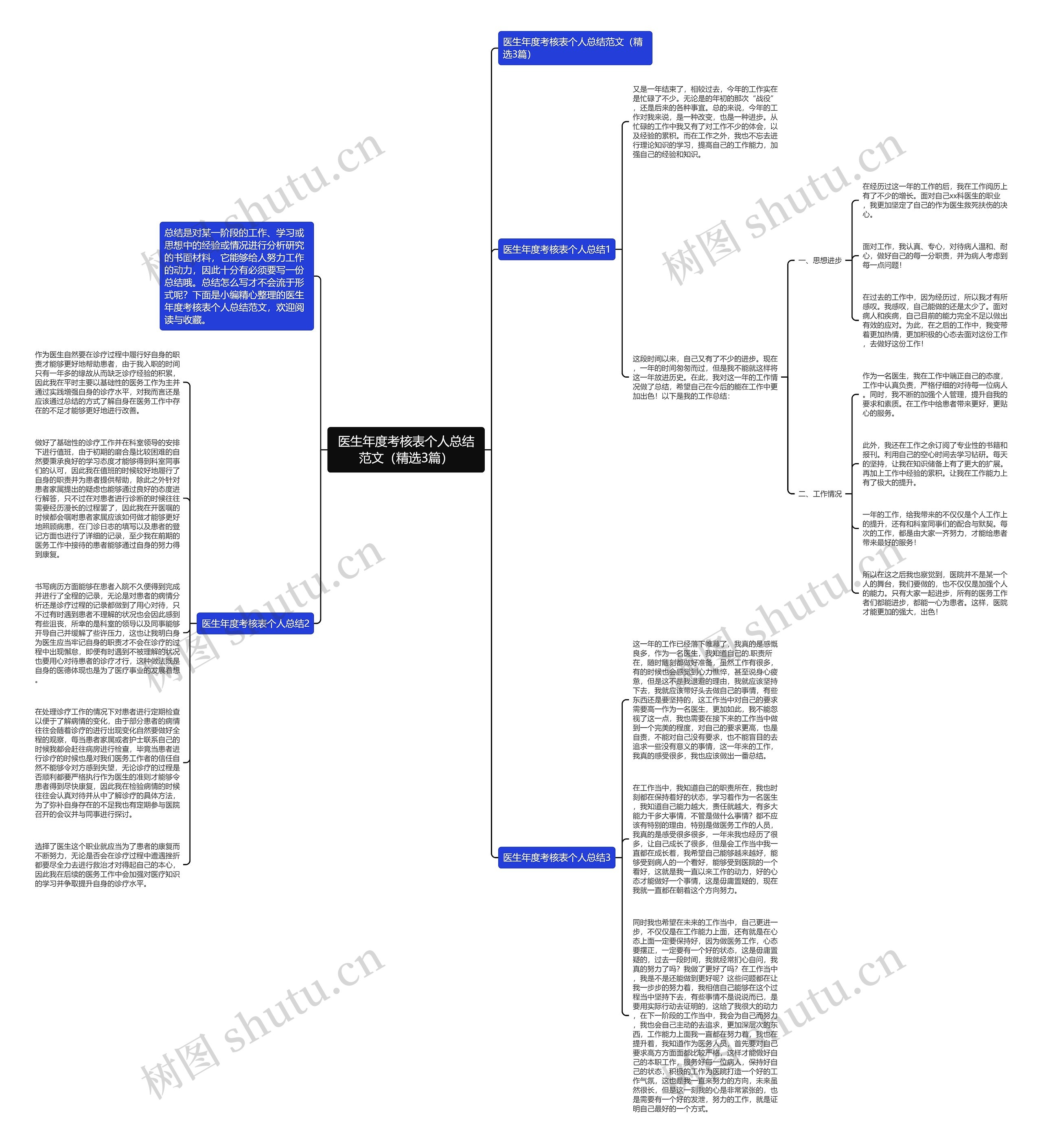 医生年度考核表个人总结范文(精选3篇)思维导图高清图 医生年度考核表个人总结范文(精选3篇)思维导图