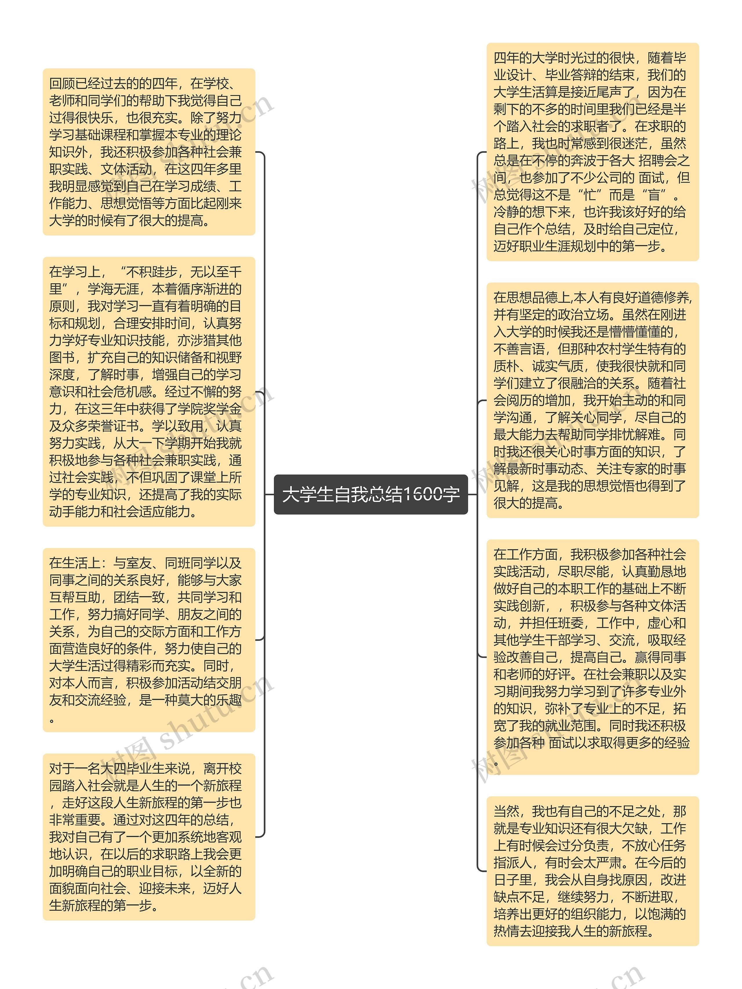 大学生自我总结1600字
