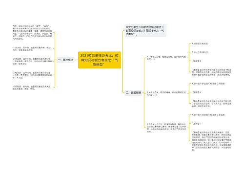 2021教师资格证考试：教育知识与能力考点之“气质类型”