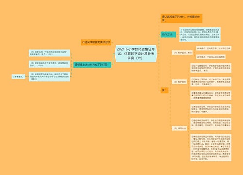 2021下小学教师资格证考试：体育教学设计及参考答案（六）