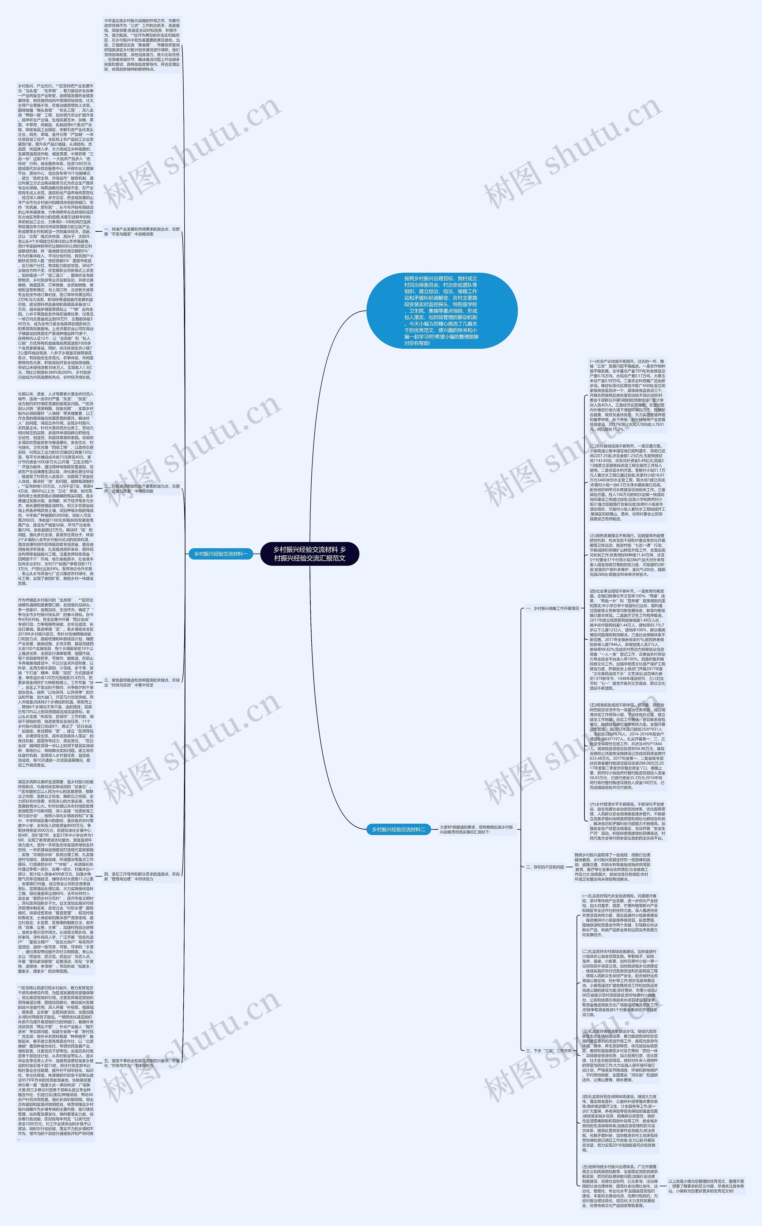 乡村振兴经验交流材料 乡村振兴经验交流汇报范文思维导图