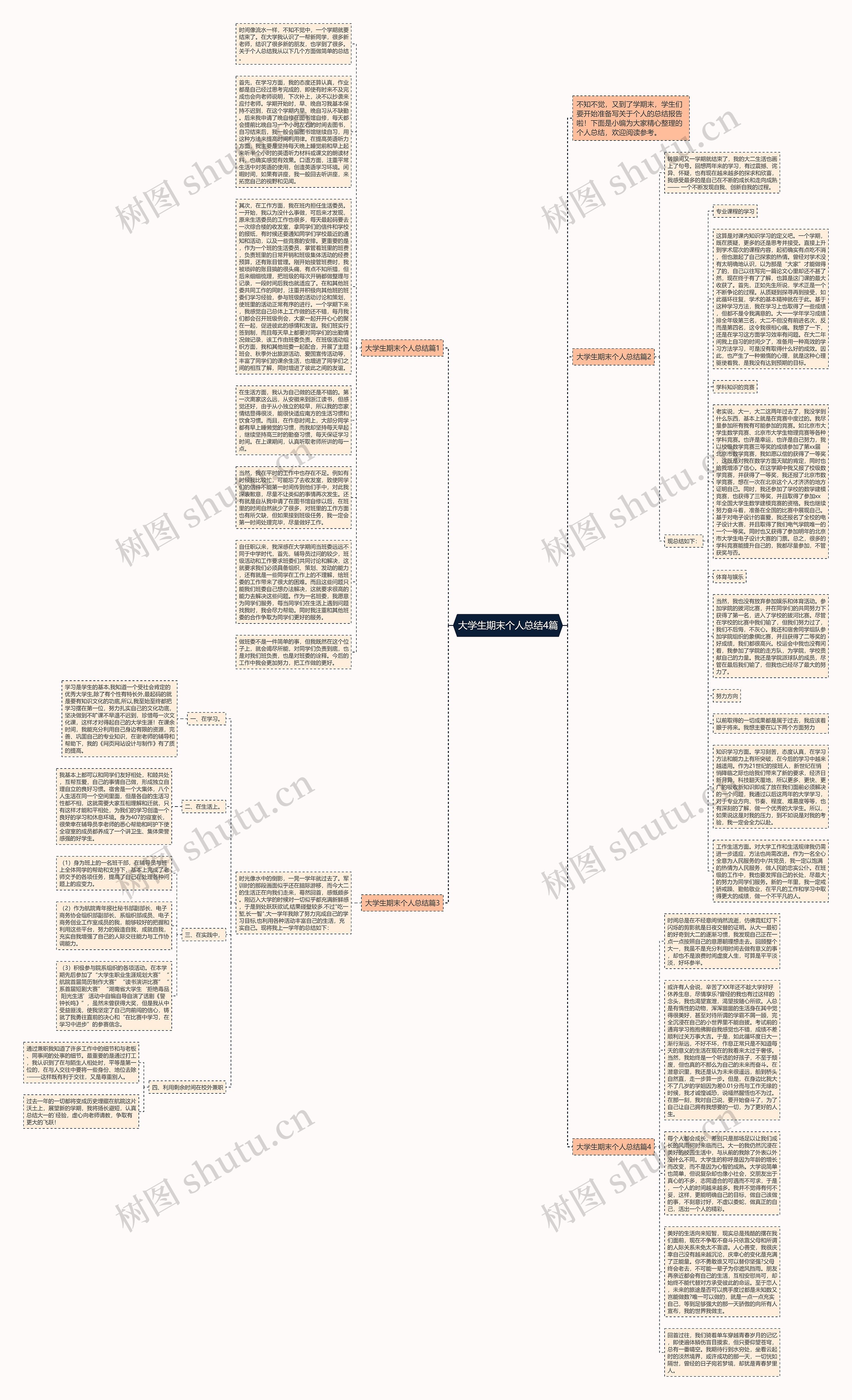 大学生期末个人总结4篇思维导图