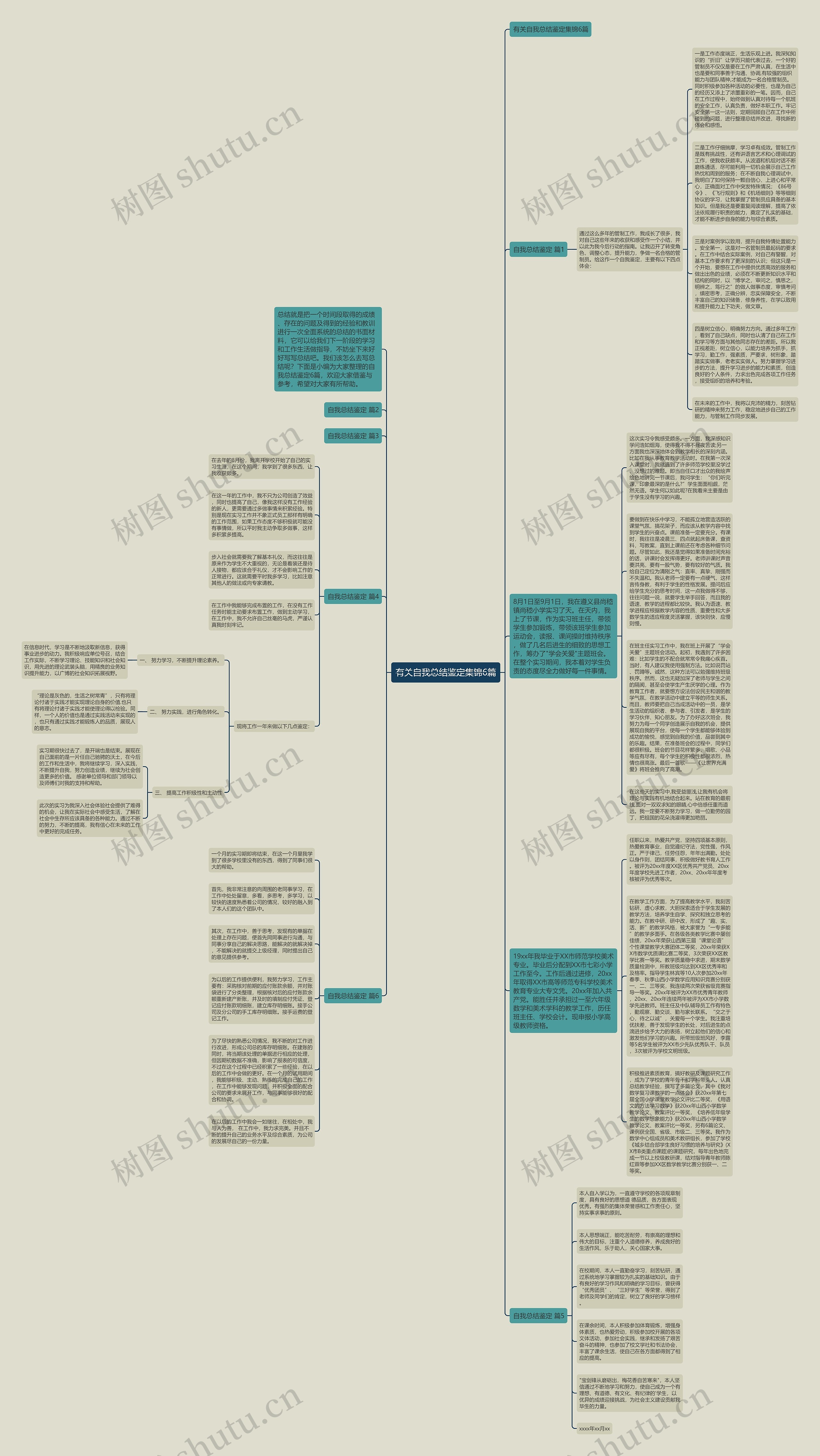 有关自我总结鉴定集锦6篇思维导图
