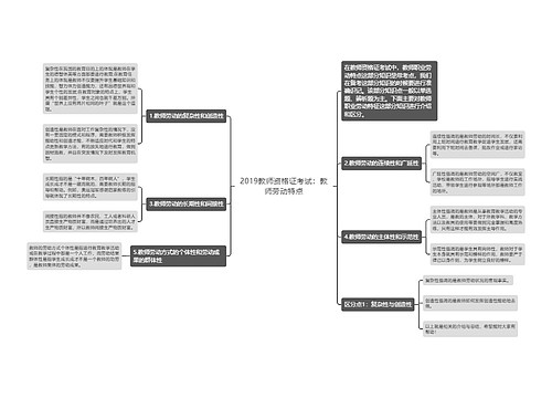 2019教师资格证考试：教师劳动特点