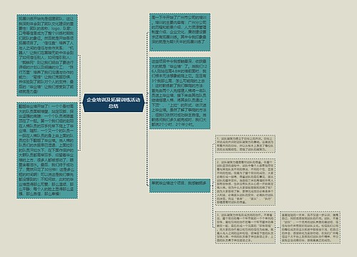 企业培训及拓展训练活动总结