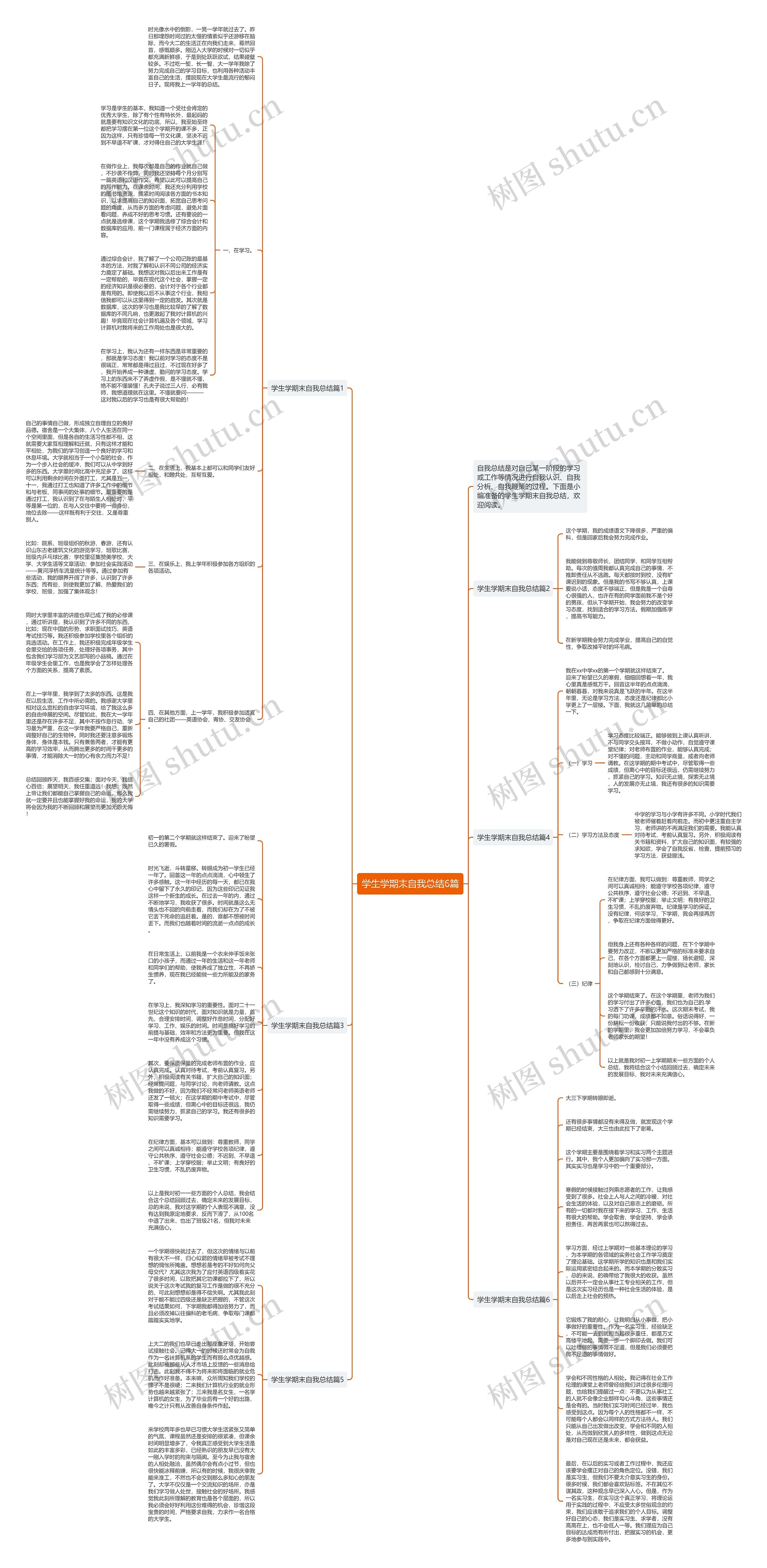 学生学期末自我总结6篇思维导图