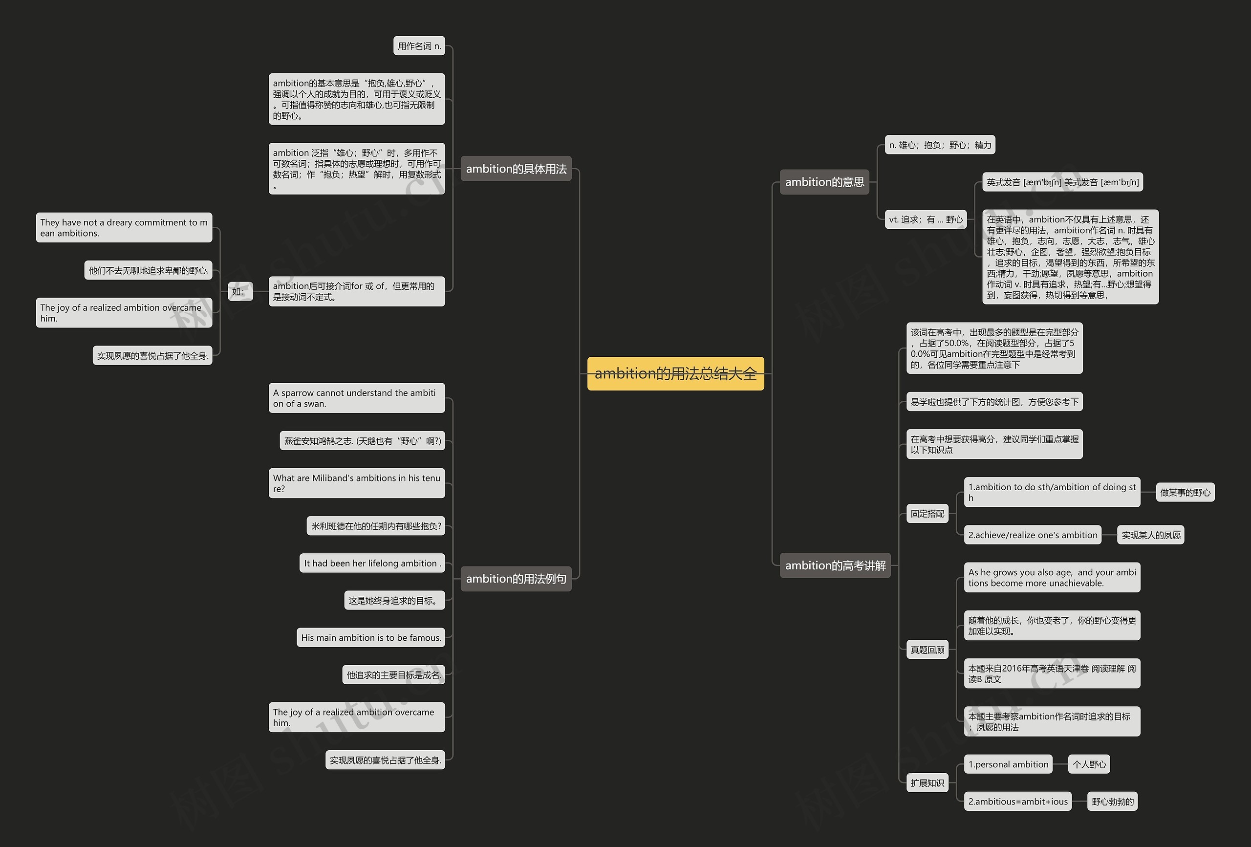 ambition的用法总结大全思维导图