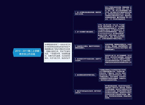 2010－2011高二上学期班主任工作总结