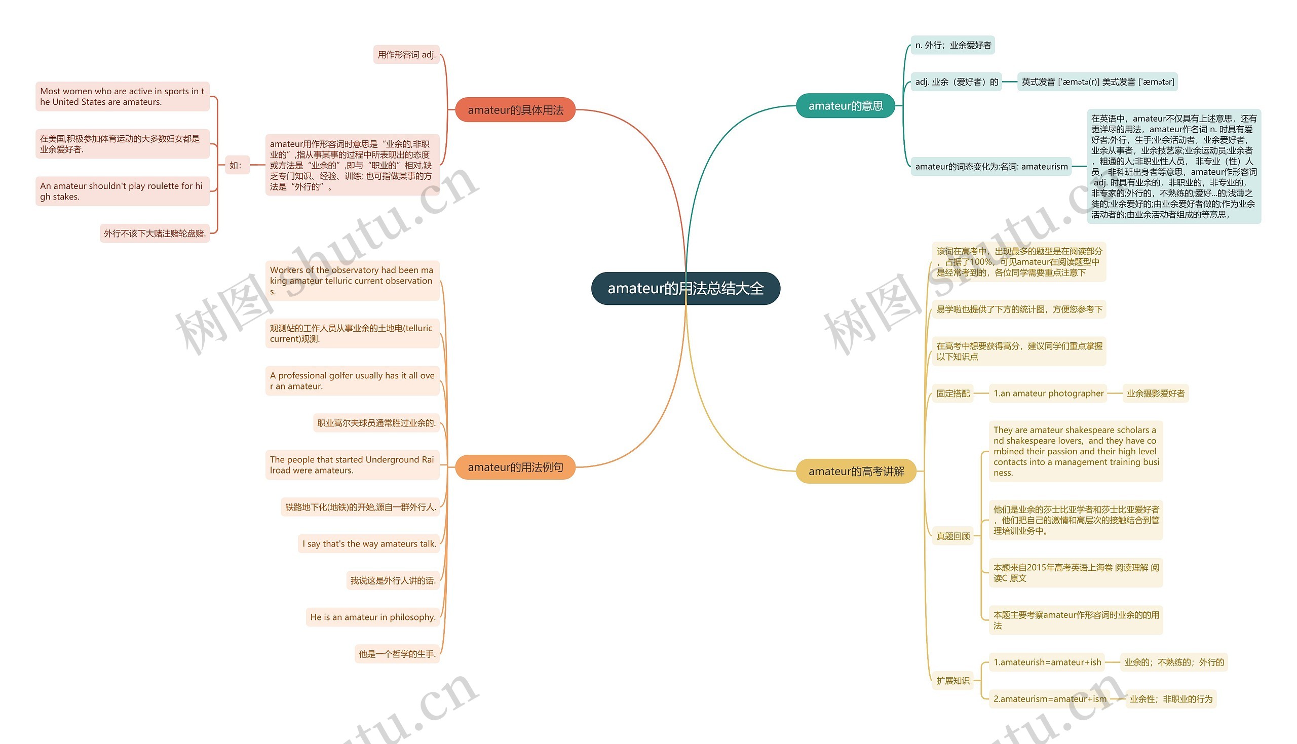 amateur的用法总结大全思维导图