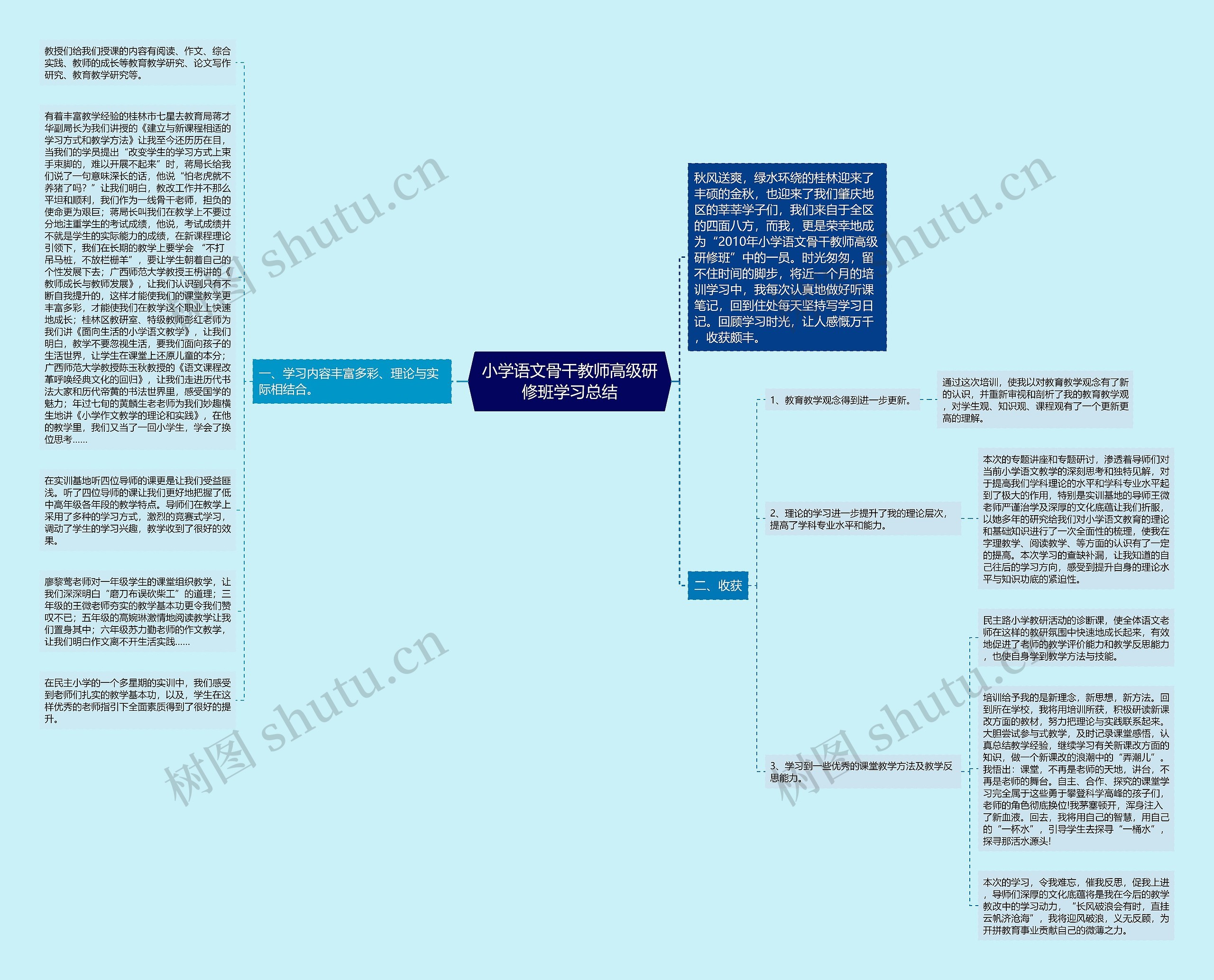 小学语文骨干教师高级研修班学习总结思维导图