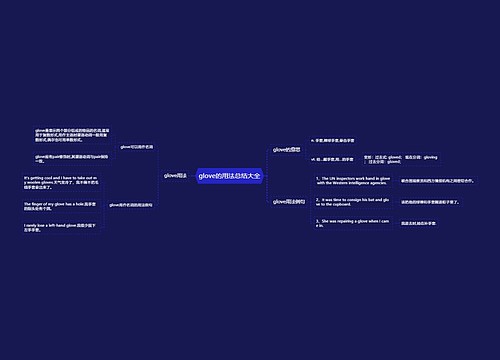 glove的用法总结大全