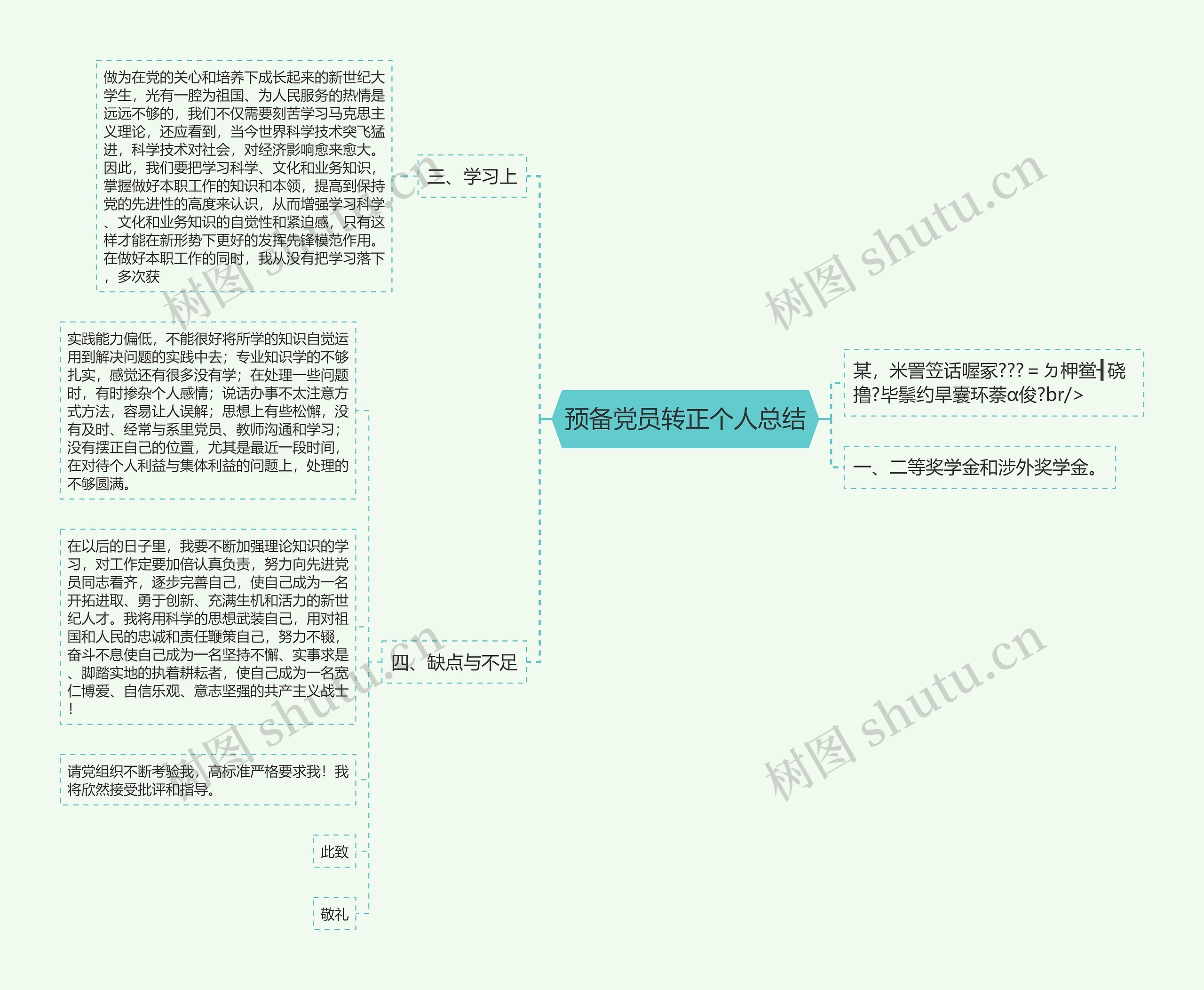 预备党员转正个人总结思维导图