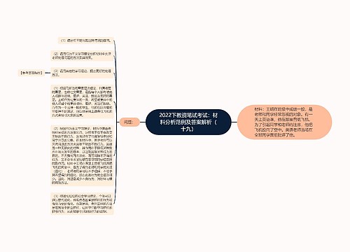 2022下教资笔试考试：材料分析范例及答案解析（十九）