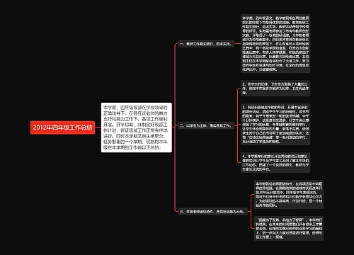 2012年四年级工作总结