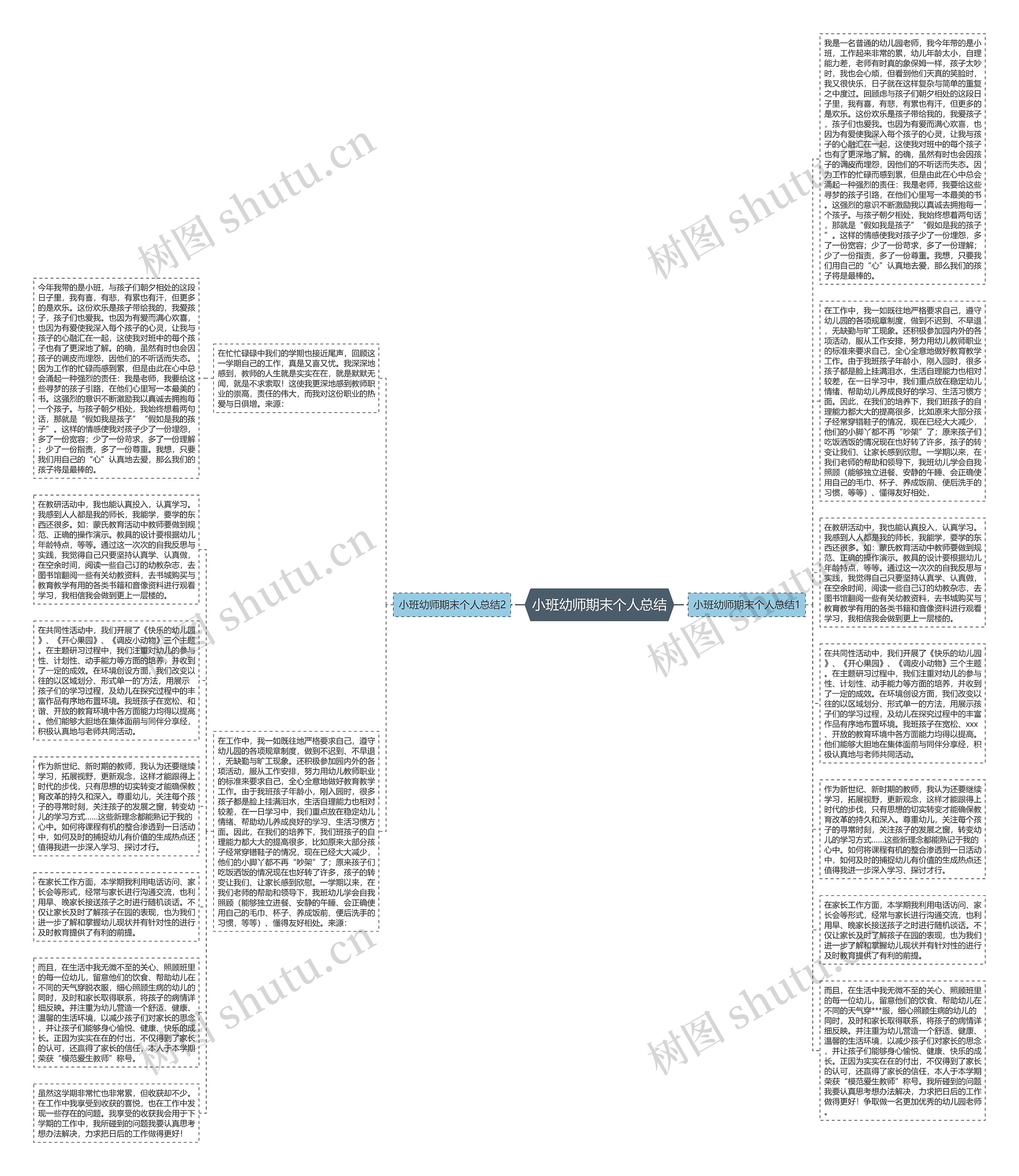小班幼师期末个人总结思维导图