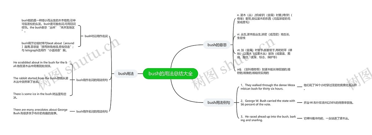 bush的用法总结大全思维导图_编号p9382174-TreeMind树图