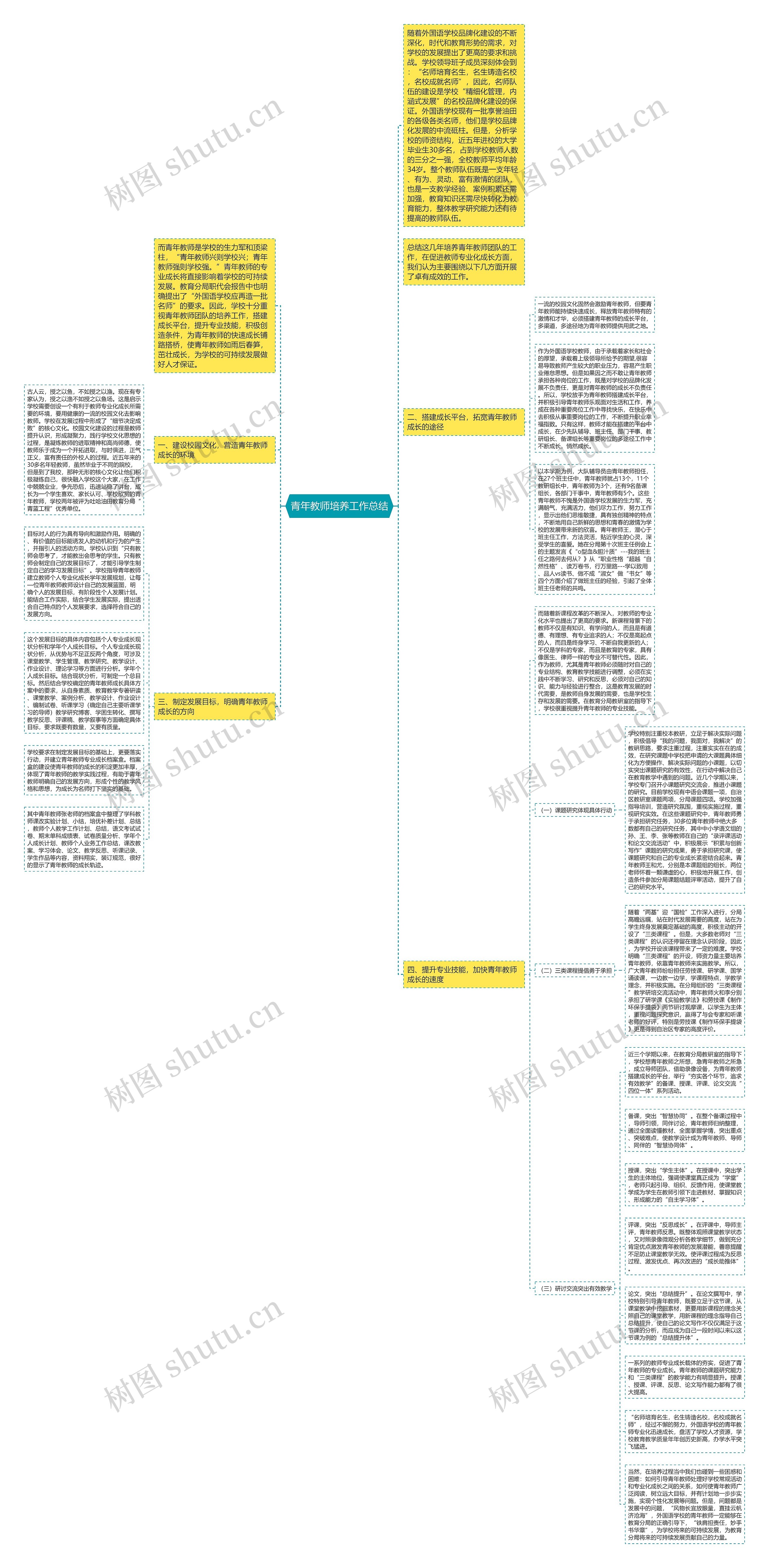 青年教师培养工作总结思维导图