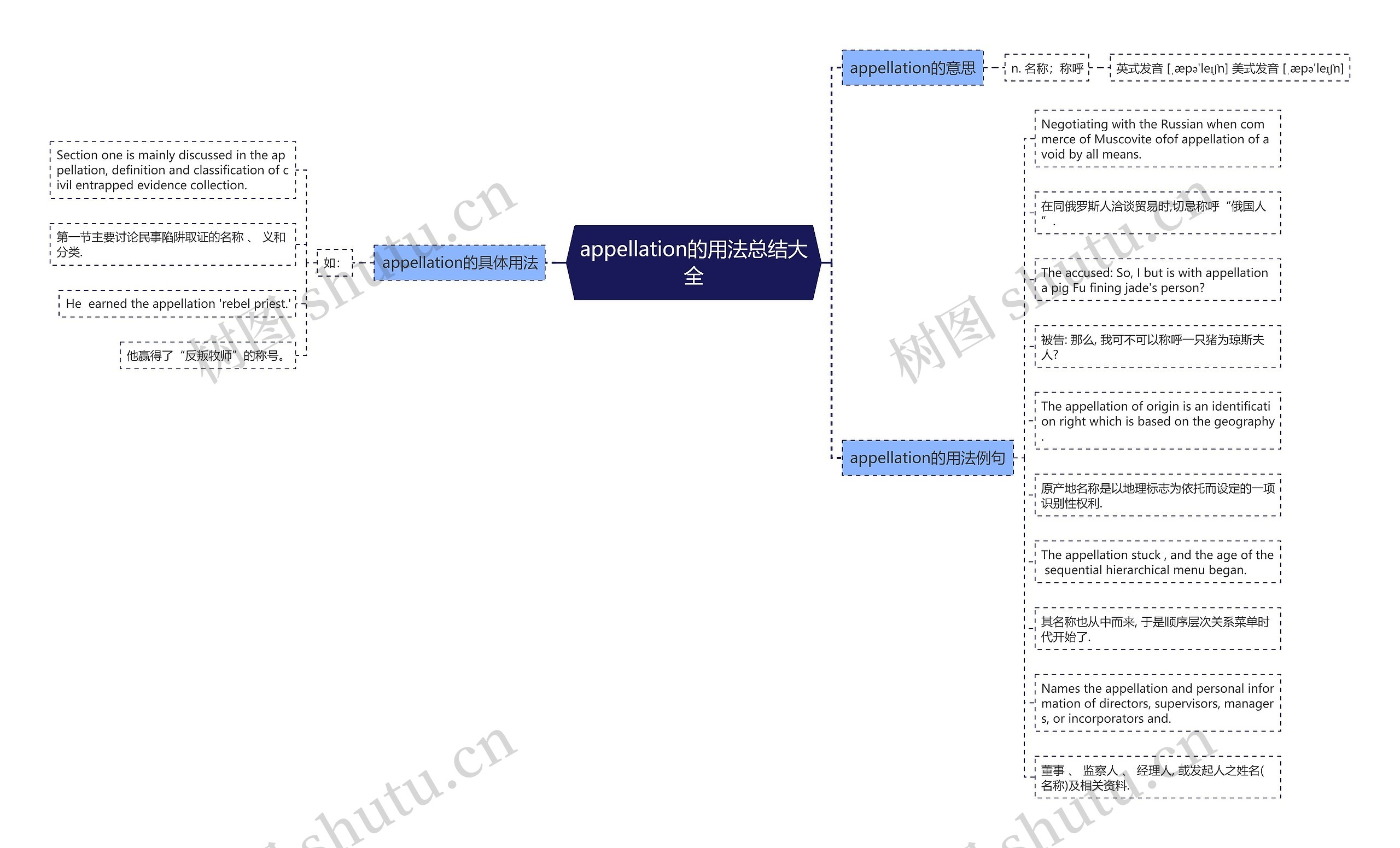 appellation的用法总结大全思维导图