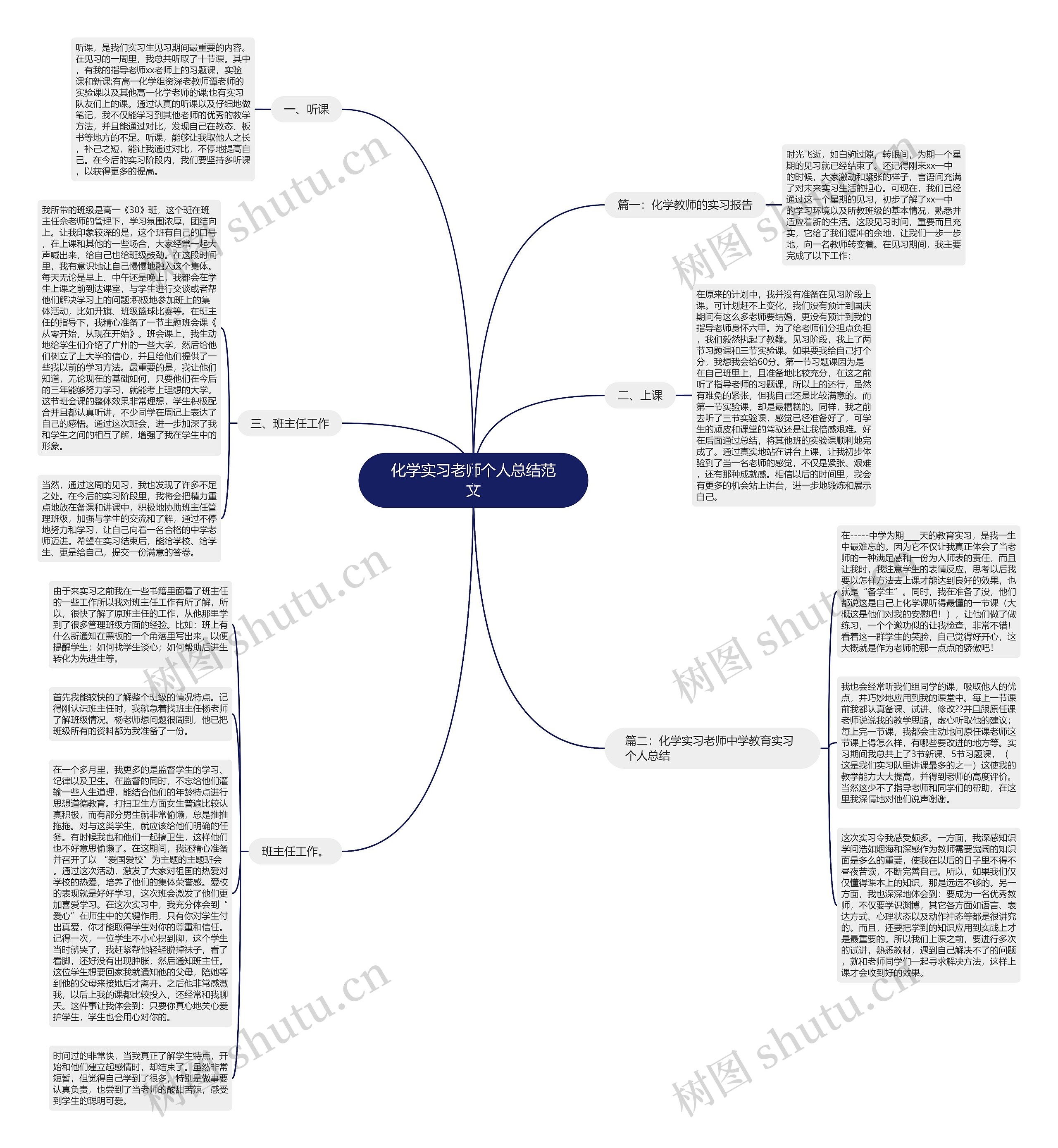 化学实习老师个人总结范文思维导图