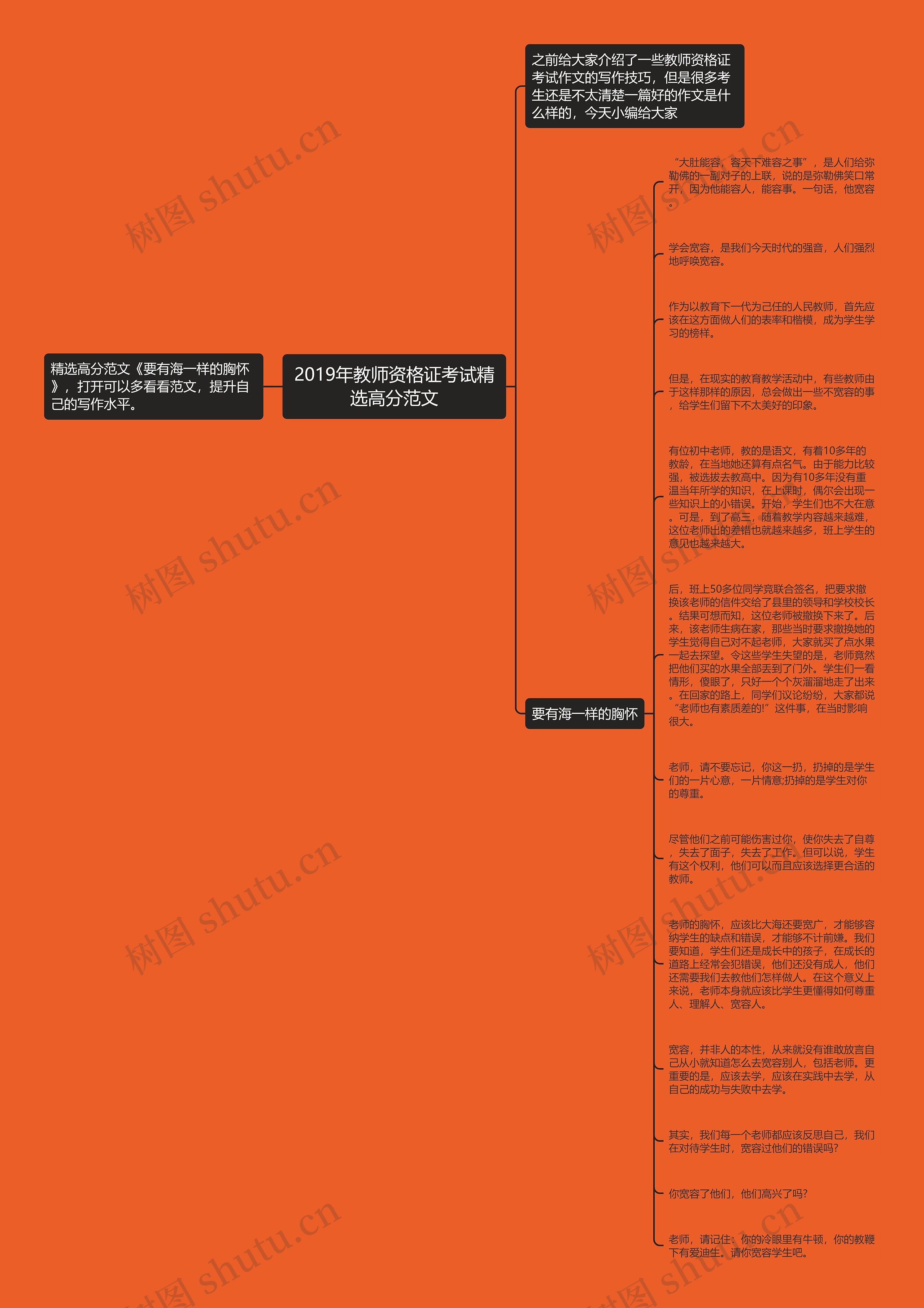 2019年教师资格证考试精选高分范文思维导图