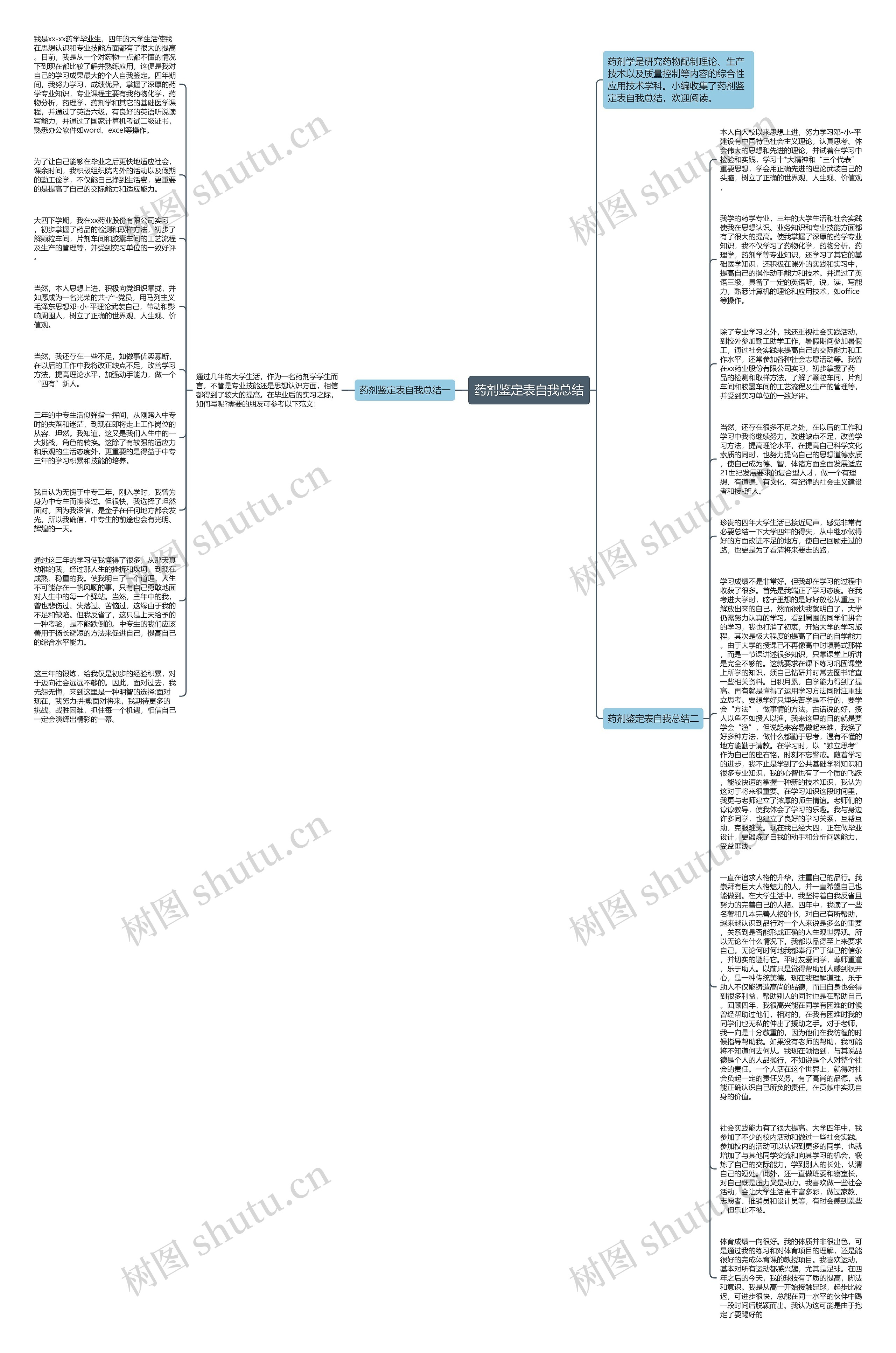 药剂鉴定表自我总结思维导图