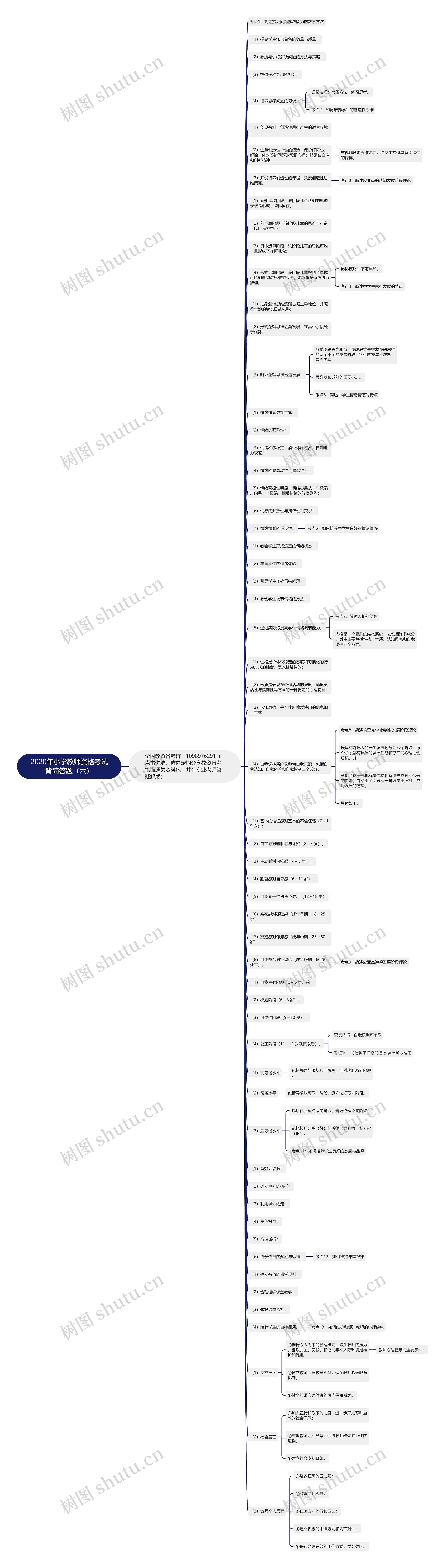 2020年小学教师资格考试背简答题（六）思维导图